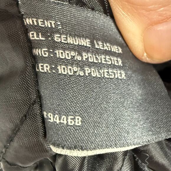 Perry Ellis Portfolio Mens Jacket XL Black Genuine Lambskin Leather Full Zip - Picture 9 of 9